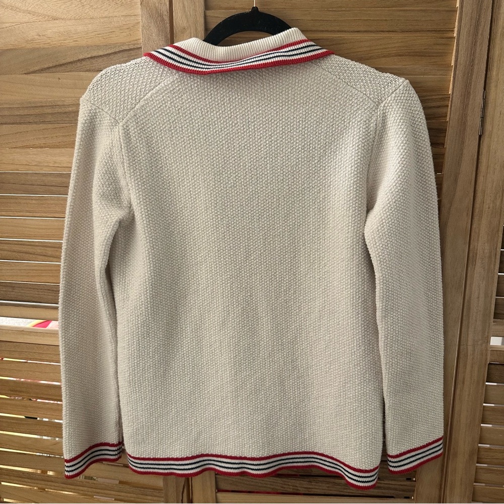 Sandro Nautical Style Cardigan in white size 0/XS - Picture 8 of 11